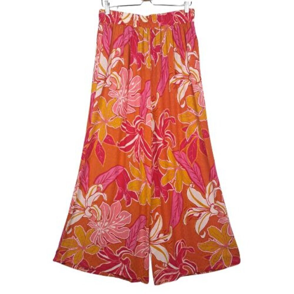 Rachel Roy Tropical Wide Leg Pull On Resort Pants - Picture 3 of 9